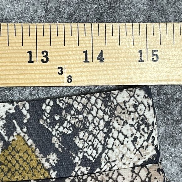 Alice Blue Skirt Women's M Tan Animal Print Snakeskin Midi A-line Slit Hem Lined - Picture 6 of 14